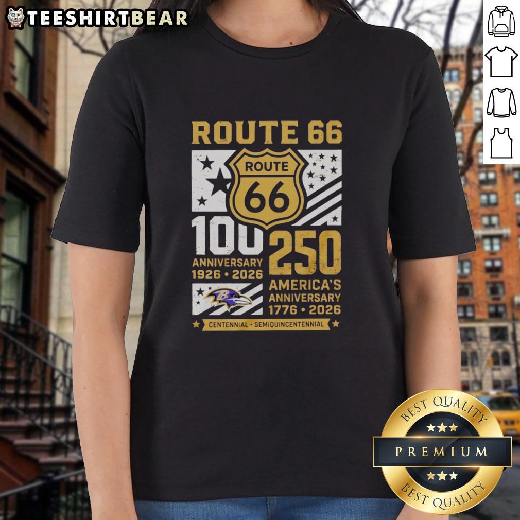 awesome-baltimore-ravens-route-66-centennial-100th-anniversary-1926-2026-250th-america-anniversary-ladies-tee Awesome Baltimore Ravens Route 66 Centennial 100th Anniversary Ladies Tee, celebrating 250 years of America, 1926-2026.