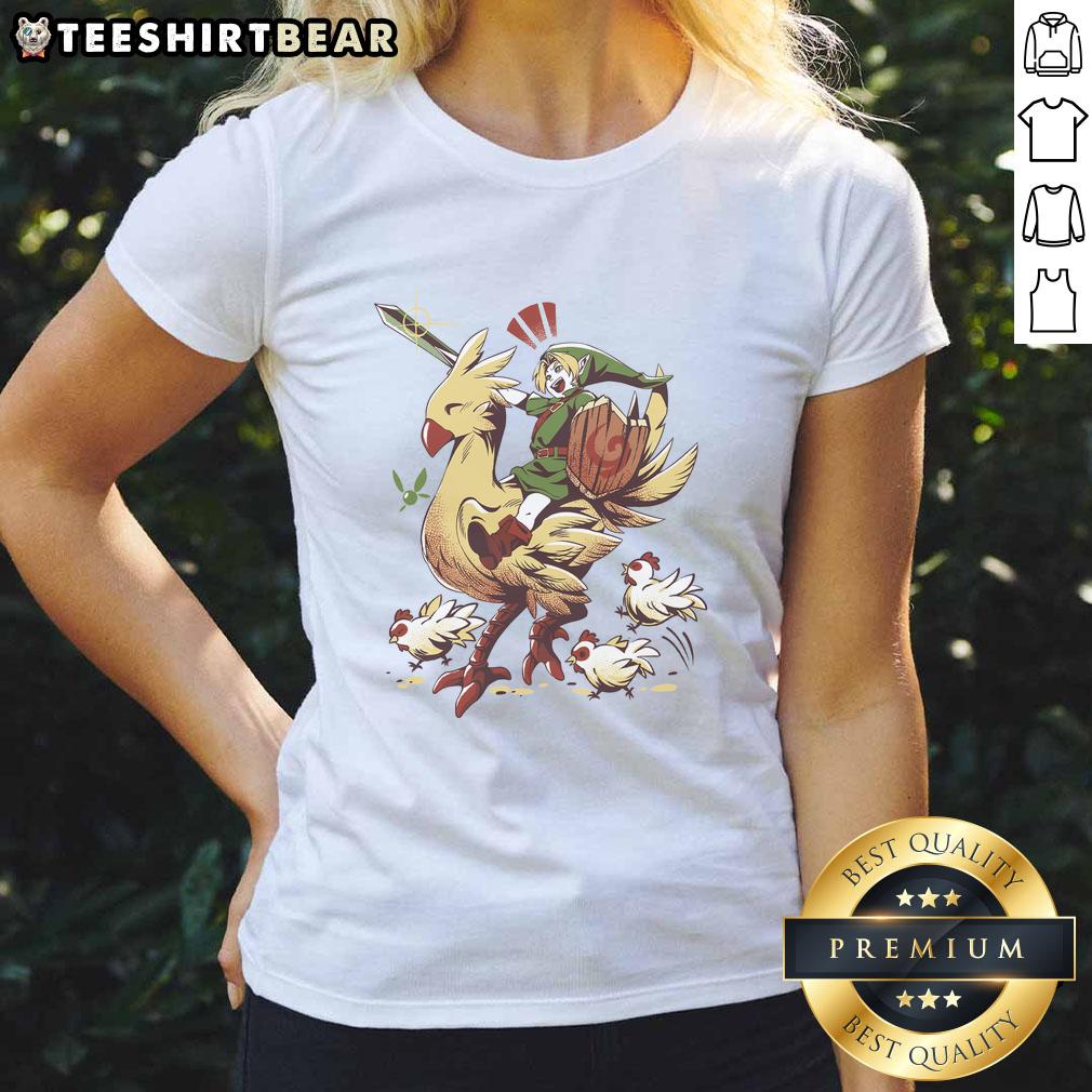 awesome-birds-of-a-feather-link-the-legends-of-zelda-ladies-tee Awesome Birds of a Feather tee featuring Legends of Zelda design, perfect for fans of the iconic video game series.