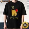 Awesome Cat Balloon Static Electricity T-Shirt featuring a playful cat with colorful balloons and electric sparks.