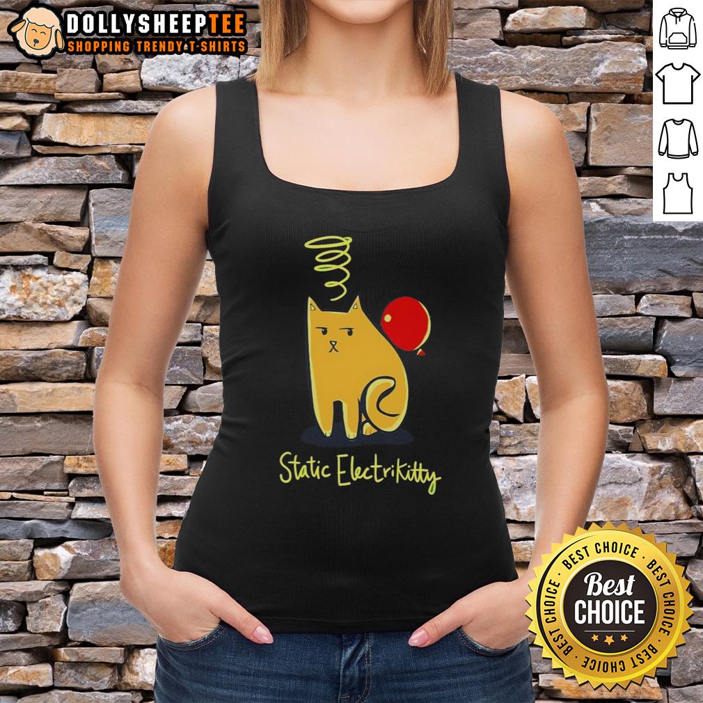 Awesome Cat Balloon Static Electricity Tank Top Awesome Cat Balloon Tank Top featuring vibrant colors and fun static electricity design for cat lovers.