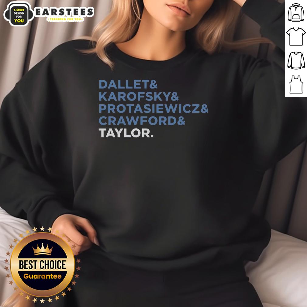 awesome-dallet-and-karofsky-and-protasiewicz-and-crawford-and-taylor-sweatshirt Awesome Dallet, Karofsky, Protasiewicz, Crawford, and Taylor sweatshirt featuring a stylish design for fans.