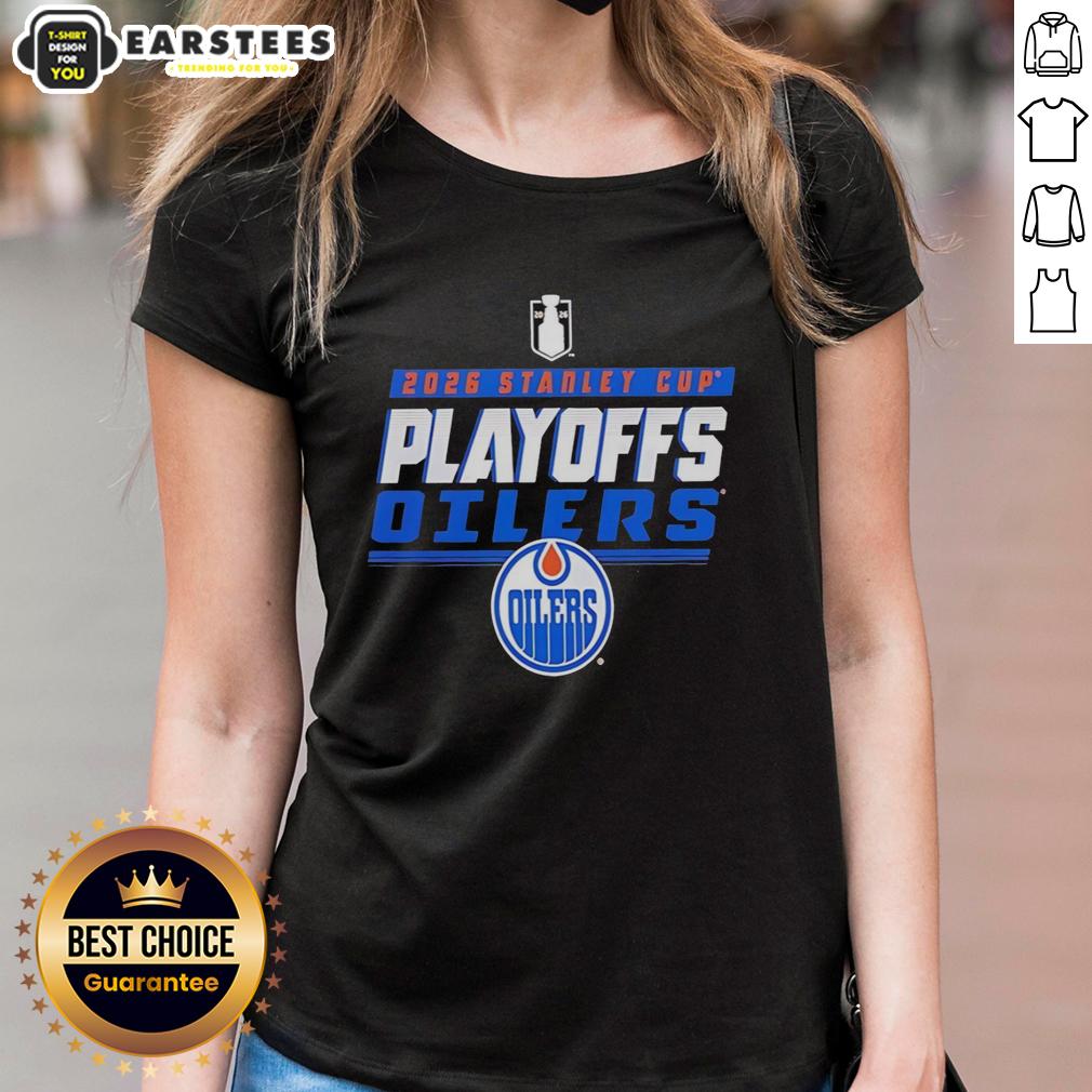 awesome-edmonton-oilers-nhl-stanley-cup-playoffs-2026-retro-ladies-tee Alt Text: Retro ladies tee featuring Edmonton Oilers logo for NHL Stanley Cup Playoffs 2026, perfect for fans and stylish wear.
