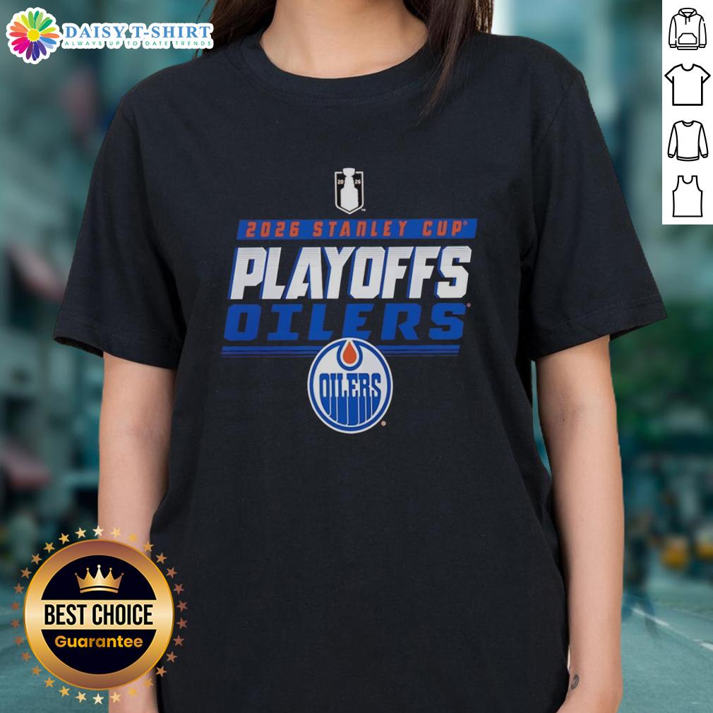 Awesome Edmonton Oilers Stanley Cup Playoffs 2026 Ladies Tee Awesome Edmonton Oilers Stanley Cup Playoffs 2026 Ladies Tee showcasing team colors and logo for female fans.