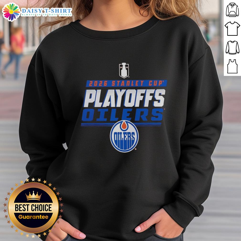 Awesome Edmonton Oilers Stanley Cup Playoffs 2026 Sweatshirt Alt Text: Awesome Edmonton Oilers Stanley Cup Playoffs 2026 sweatshirt in blue, featuring team logo and stylish design.