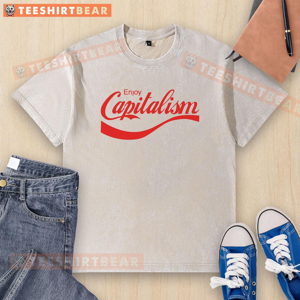 awesome-enjoy-capitalism-funny-parody-political-humor-washed-t-shirt Funny parody washed t-shirt featuring 'Awesome Enjoy Capitalism' slogan, perfect for political humor enthusiasts.