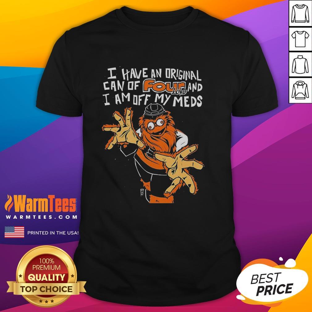 awesome-gritty-philadelphia-flyers-i-have-an-original-can-of-four-loko-and-i-am-off-my-meds-t-shirt-1 Alt Text: Awesome Gritty Philadelphia Flyers t-shirt featuring Four Loko and a humorous off-med slogan for fans.