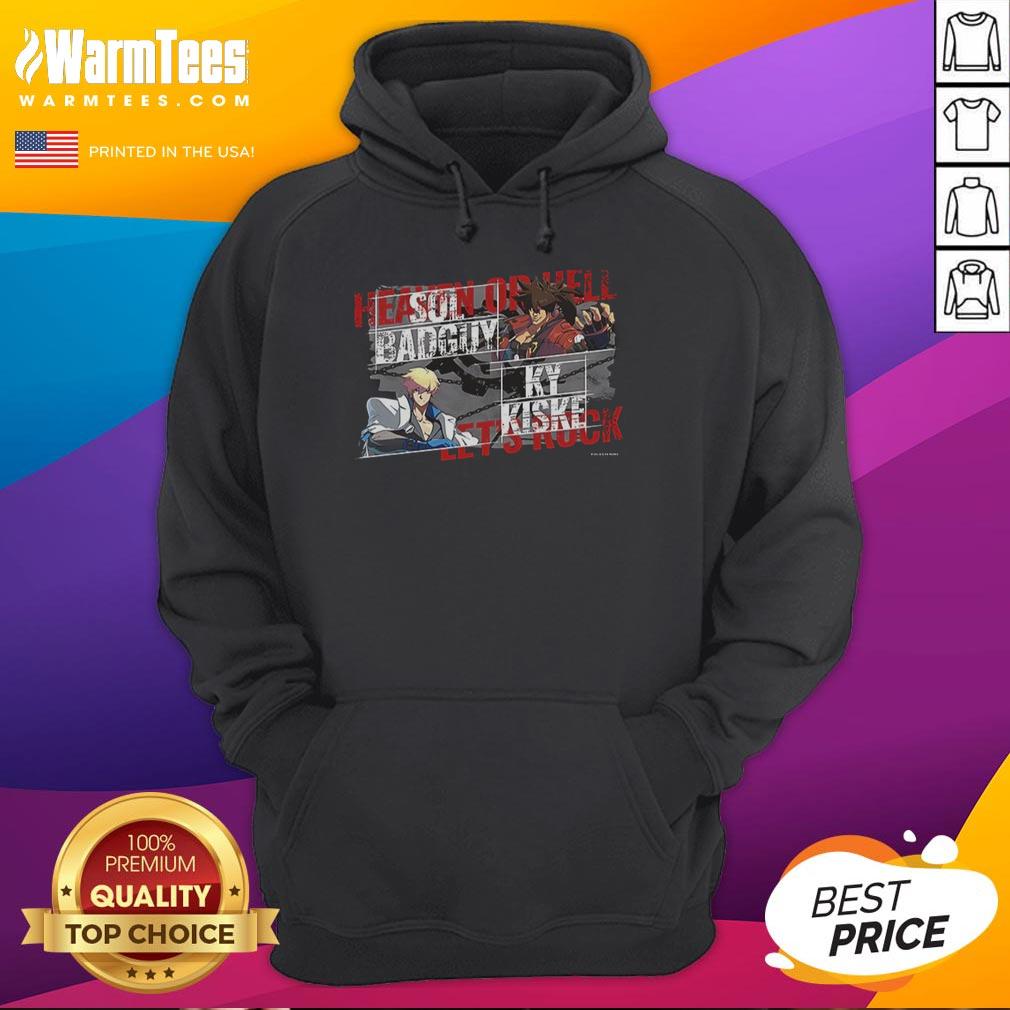 awesome-heaven-or-hell-lets-rock-sol-badguy-ky-kiske-hoodie Awesome Heaven or Hell hoodie featuring Sol Badguy and Ky Kiske, perfect for fans of Guilty Gear and anime fashion.
