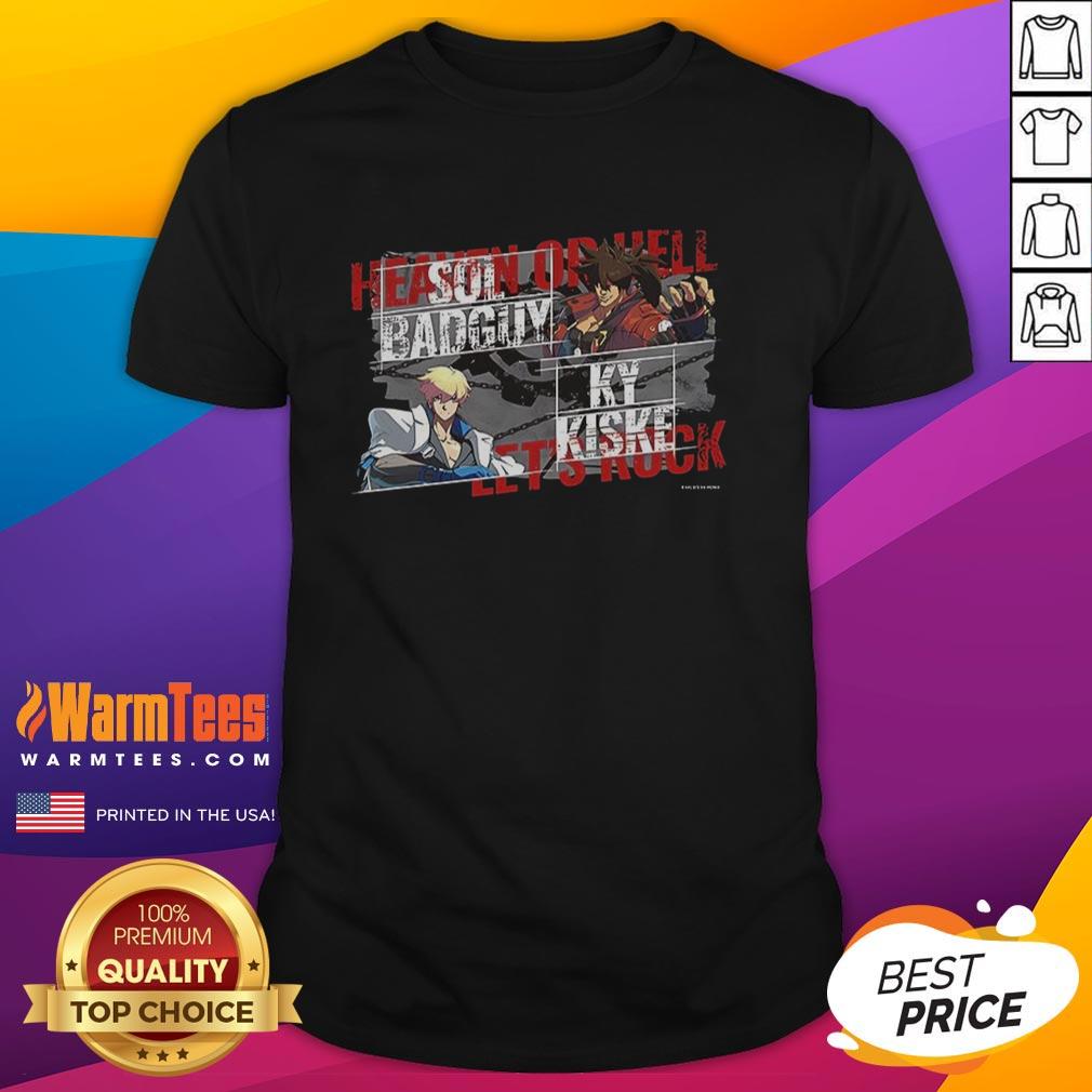 awesome-heaven-or-hell-lets-rock-sol-badguy-ky-kiske-t-shirt Awesome Heaven or Hell Let's Rock Sol Badguy Ky Kiske T-Shirt featuring bold graphics and vibrant colors, perfect for fans.
