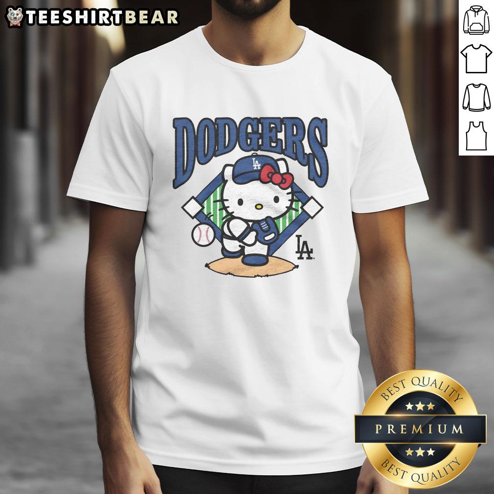awesome-hello-kitty-x-los-angeles-dodgers-first-pitch-t-shirt Awesome Hello Kitty X Los Angeles Dodgers First Pitch T-Shirt featuring a playful design perfect for fans and collectors.