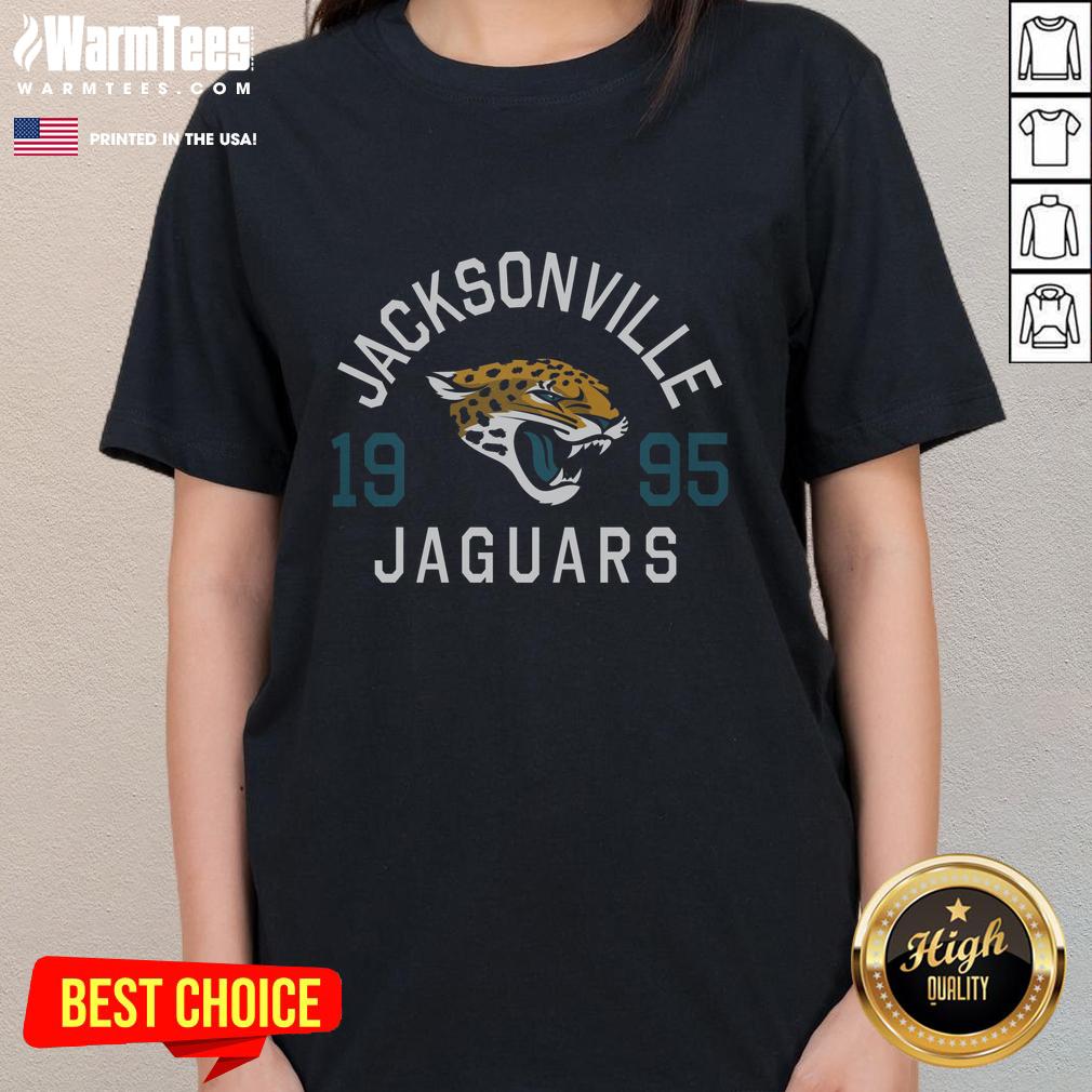 awesome-jacksonville-jaguars-heritage-print-ladies-tee Alt Text: Stylish Jacksonville Jaguars heritage print ladies tee showcasing team pride and comfort for female fans.