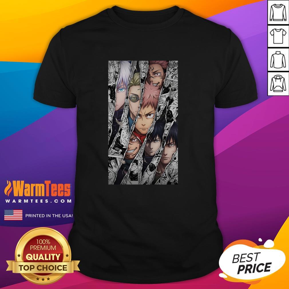 awesome-jujutsu-kaisen-characters-manga-panel-burst-t-shirt Awesome Jujutsu Kaisen Characters Manga Panel Burst T-Shirt featuring vibrant designs of popular characters.
