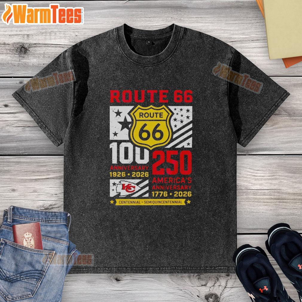 awesome-kansas-city-chiefs-route-66-centennial-100th-anniversary-1926-2026-250th-america-anniversary-washed-t-shirt Awesome Kansas City Chiefs Route 66 Centennial 100th Anniversary T-shirt celebrating 250th America Anniversary, 1926-2026.