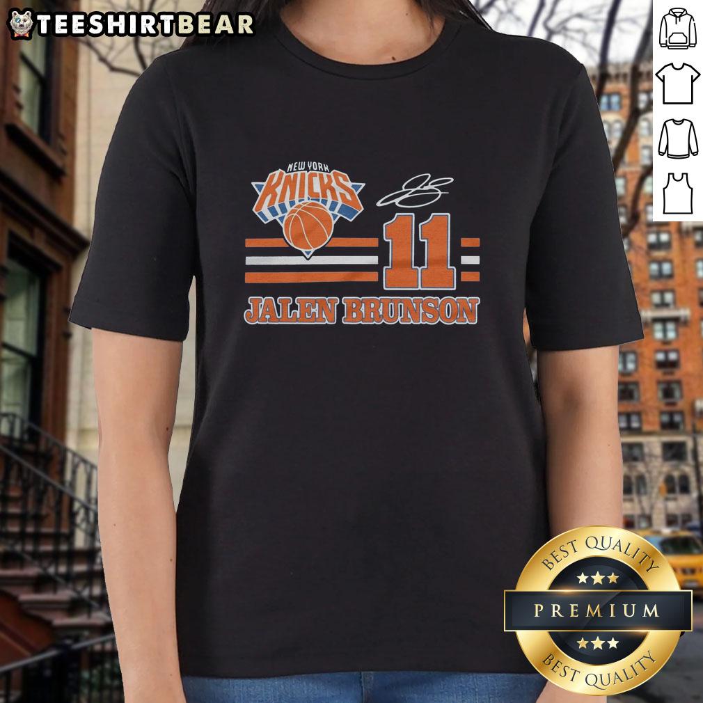 awesome-knicks-jalen-brunson-signature-jersey-ladies-tee Alt Text: Awesome Knicks Jalen Brunson signature jersey ladies tee in vibrant blue with stylish design and team logo.