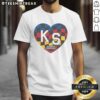 Awesome Ks Speedway KC Heart Ash T-Shirt featuring a stylish design, perfect for race fans and casual wear enthusiasts.