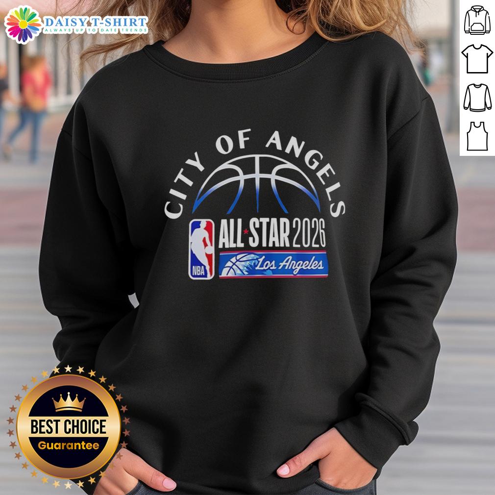 Awesome Los Angeles Clippers City Of Angels All Star 2026 Sweatshirt Alt Text: Awesome Los Angeles Clippers City of Angels All-Star 2026 sweatshirt featuring vibrant team colors and logo.