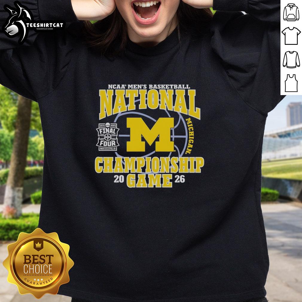 awesome-michigan-wolverines-ncaa-mens-basketball-2026-national-championship-game-sweatshirt Awesome Michigan Wolverines NCAA Men's Basketball 2026 National Championship Game sweatshirt in navy blue.