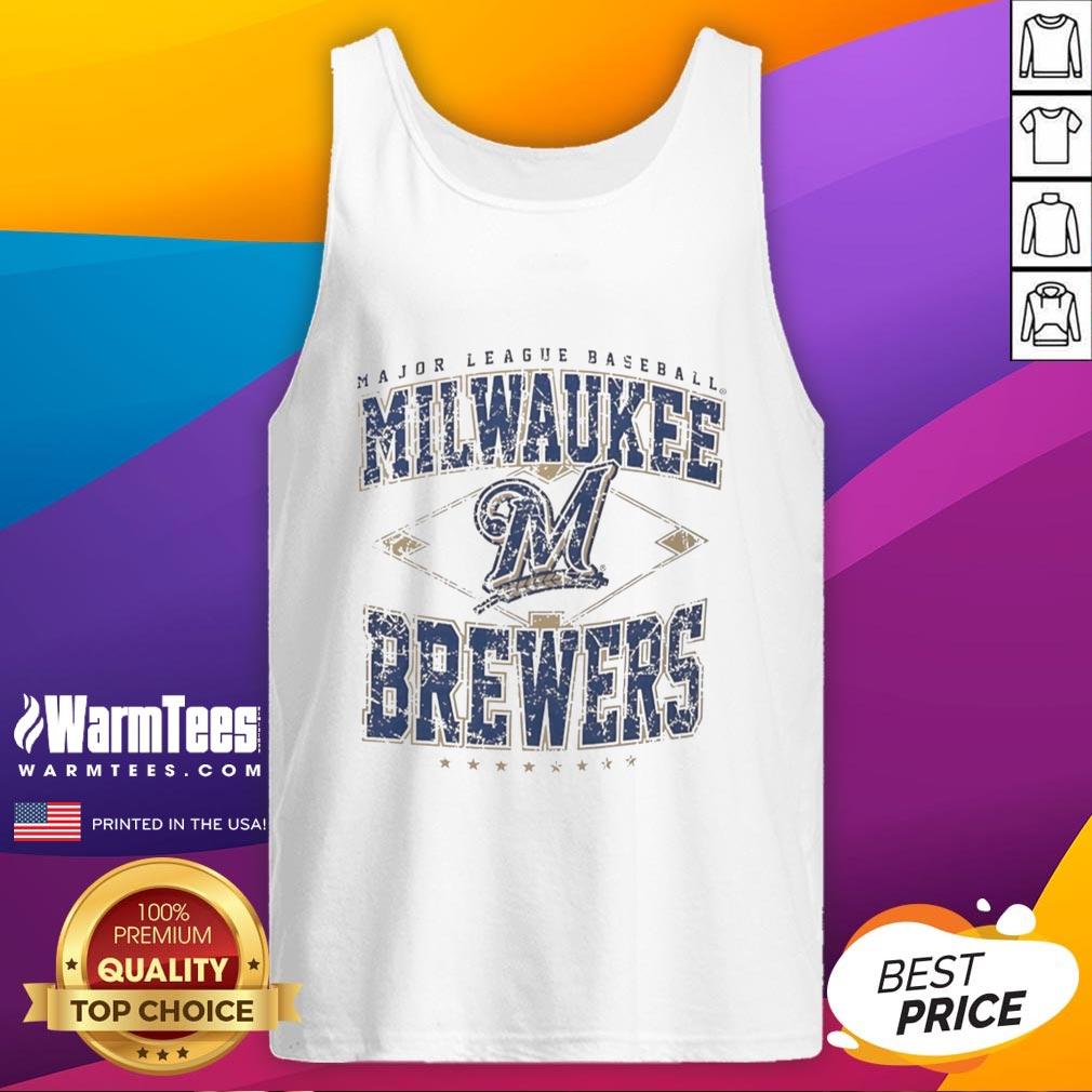 awesome-milwaukee-brewers-major-league-baseball-cooperstown-diamond-tank-top Awesome Milwaukee Brewers Major League Baseball Cooperstown Diamond Tank Top featuring the team's logo and colors.
