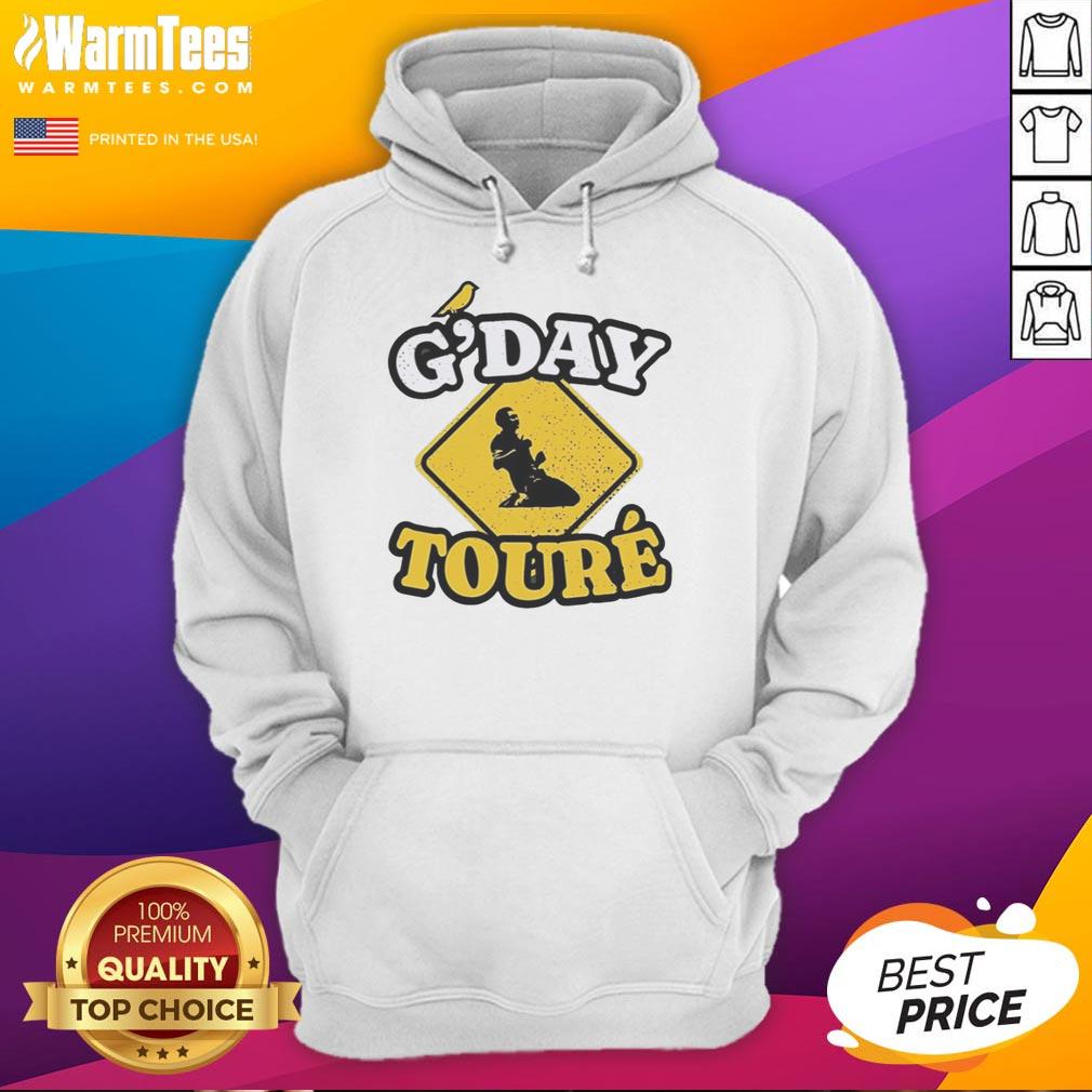 awesome-mo-toure-of-norwich-city-gday-toure-vintage-hoodie Awesome Mo Toure of Norwich City wearing a vintage hoodie, showcasing style and team spirit in this vibrant image.