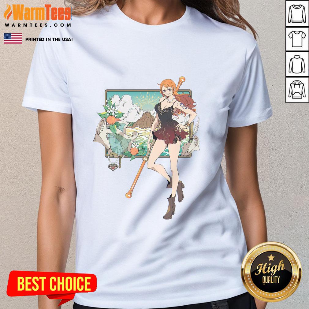 awesome-nami-one-piece-cat-burglar-anime-ladies-tee Awesome Nami One Piece cat burglar anime ladies tee featuring vibrant design and stylish fit for anime fans.