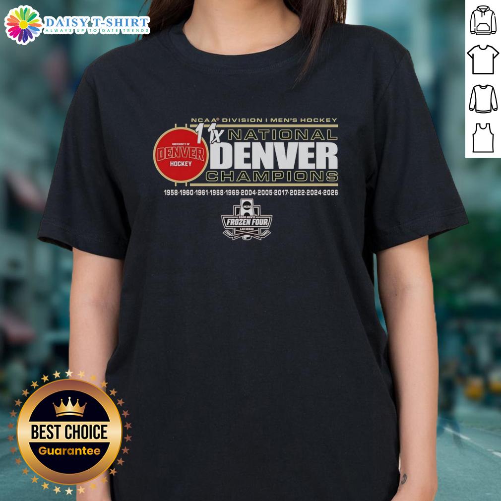 Awesome Ncaa Division I Men's Hockey National Champions Denver Pioneers Hockey 2026 Ladies-Tee Alt Text: Denver Pioneers Hockey 2026 Ladies Tee celebrating NCAA Division I Men's Hockey National Champions.
