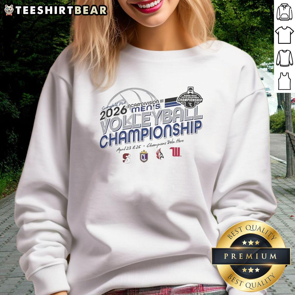 awesome-ncaa-division-iii-mens-volleyball-championship-sweatshirt Alt Text: Awesome NCAA Division III Men's Volleyball Championship sweatshirt featuring team colors and logo design.