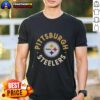 Alt Text: Awesome Pittsburgh Steelers Circle T-Shirt featuring bold team logo and vibrant colors, perfect for fans.