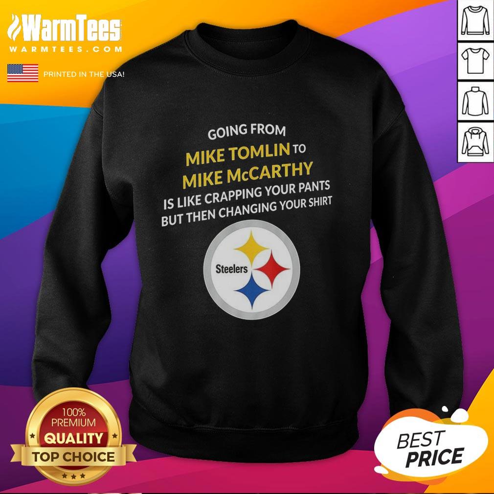 awesome-pittsburgh-steelers-going-from-mike-tomlin-to-mike-mccarthy-sweatshirt Awesome Pittsburgh Steelers sweatshirt featuring Mike Tomlin and Mike McCarthy designs for dedicated fans.