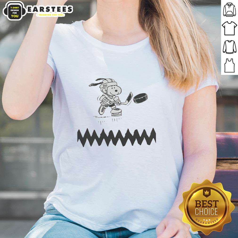 awesome-snoopy-dog-hockey-player-graphic-ladies-tee Awesome Snoopy dog hockey player graphic on a ladies tee, perfect for hockey fans and Snoopy lovers.