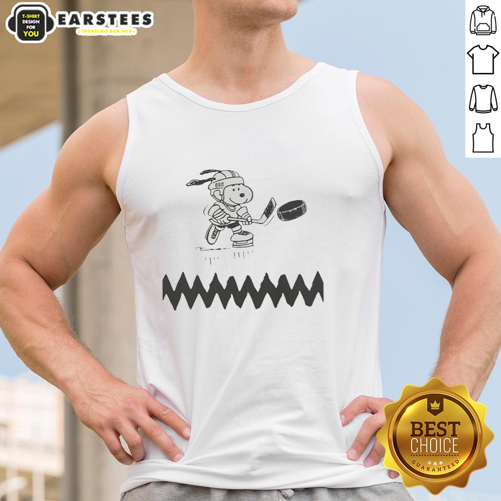 awesome-snoopy-dog-hockey-player-graphic-tank-top Alt Text: Awesome Snoopy dog hockey player graphic tank top featuring vibrant colors and fun design, perfect for sports fans.