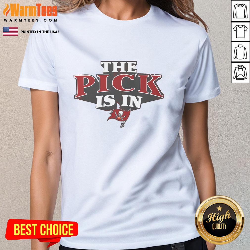 awesome-tampa-bay-buccaneers-pick-is-in-ladies-tee Awesome Tampa Bay Buccaneers Pick Is In ladies tee featuring team colors and logo, perfect for game day style.