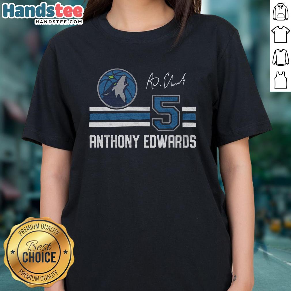 awesome-timberwolves-anthony-edwards-signature-jersey-ladies-tee Alt Text: Awesome Timberwolves Anthony Edwards signature jersey ladies tee featuring a stylish design for female fans.