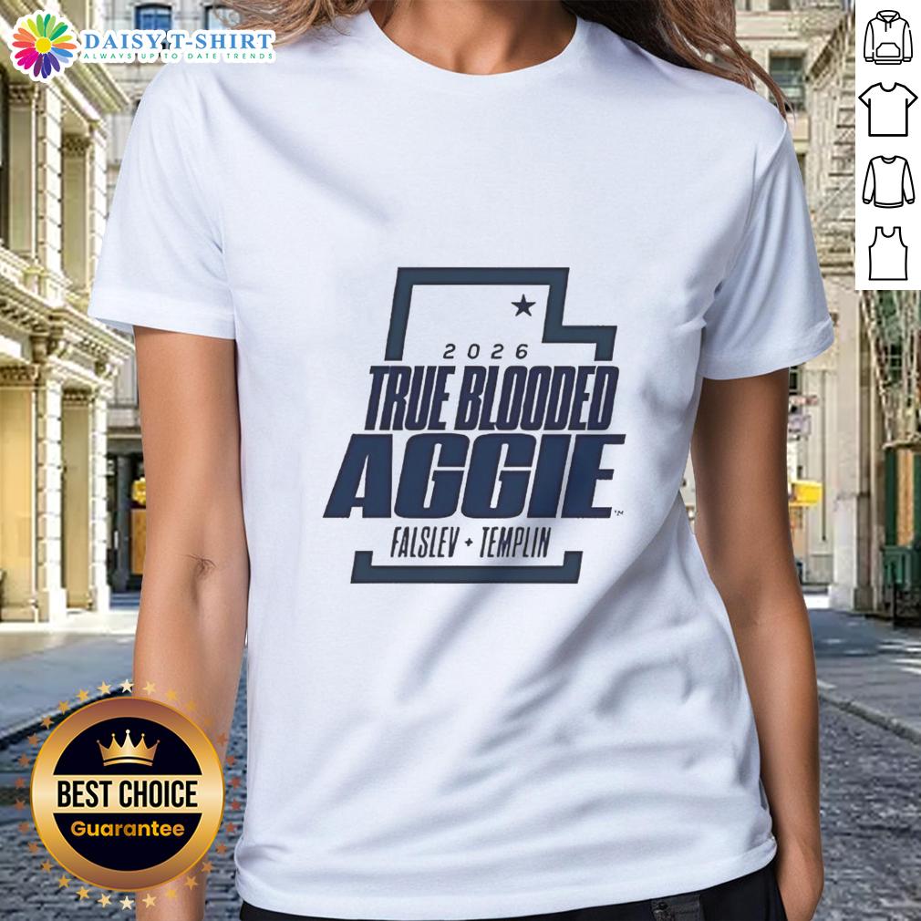 Awesome Usu Men'S Basketball True Blooded Aggie Ladies Tee Alt Text: Men's basketball 'True Blooded Aggie' tee showcasing vibrant design and logo, perfect for fans and supporters.