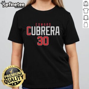 Official Edward Cubrera 30 Ladies Tee featuring a stylish design perfect for fans and casual wear.