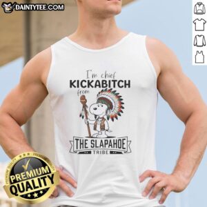 Alt Text: Nice Im Chief Kickabitch Snoopy tank top featuring a playful graphic design for a trendy summer look.