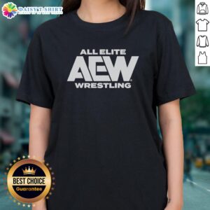 Alt Text: Good All Elite Wrestling Logo 2026 on a stylish ladies tee, perfect for wrestling fans and casual wear.