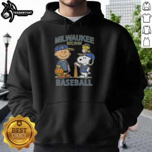 Awesome Charlie Brown and Snoopy X Milwaukee Brewers Basketball hoodie, established 1969, showcasing fun sports-themed design.