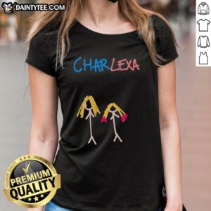 Awesome Charlexa Charlotte Flair and Alexa Bliss WWE ladies tee featuring vibrant graphics and stylish design.