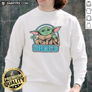 Official The Mandalorian Grogu sweatshirt featuring vibrant graphics of Grogu, perfect for fans of the series.