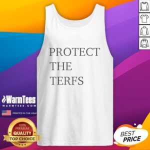 Good Protect The Terfs Tank Top featuring bold text design on a stylish sleeveless shirt.
