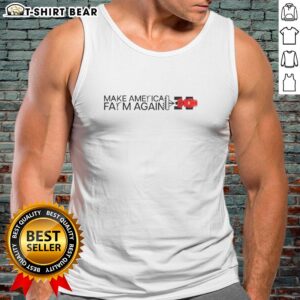 Hot Make America Farm Again tank top featuring a combine harvester design, perfect for farming enthusiasts.