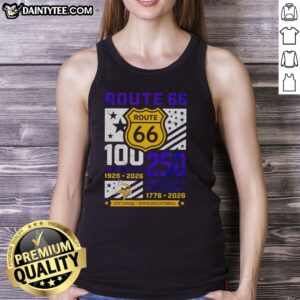 Official Minnesota Vikings Route 66 Centennial 100th Anniversary tank top celebrating 250 years of America, 1926-2026.