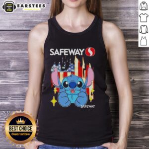 Alt Text: Cute stitch-like Safeway USA flag tank top design, perfect for summer outings and patriotic celebrations.