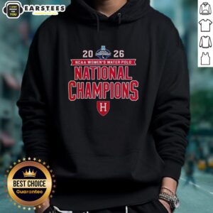 Alt Text: Harvard Crimson hoodie celebrating the 2026 NCAA Women's Water Polo National Champs victory in stylish design.