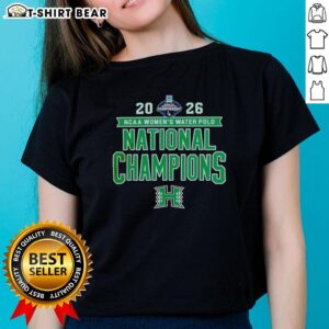 2026 NCAA Women's Water Polo National Champs Hawaii Rainbow Wahine victory tee, celebrating their championship win.