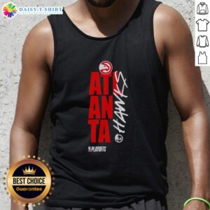 Alt Text: Stylish Atlanta Hawks playoff NBA 2026 tank top showcasing team colors and logo, perfect for game day attire.