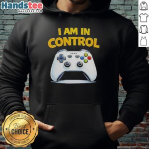 Nice I Am In Control Game Hoodie featuring a stylish design for gamers, perfect for casual wear and gaming sessions.