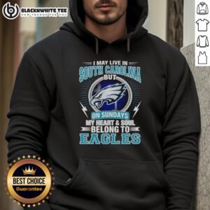 Philadelphia Eagles hoodie showcasing team spirit with 'My heart and soul belong to Eagles' text, perfect for fans.