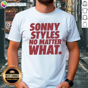Alt Text: Nice Sonny Styles No Matter What Washington Commanders NFL Fans T-Shirt featuring vibrant team colors and logo.