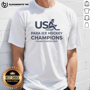 Pretty USA Para Ice Hockey Champions Milano Cortina 2026 T-Shirt design featuring vibrant colors and sports graphics.