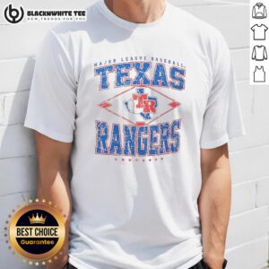 Awesome Texas Rangers Major League Baseball Cooperstown Diamond T-Shirt featuring team logo and vibrant design.